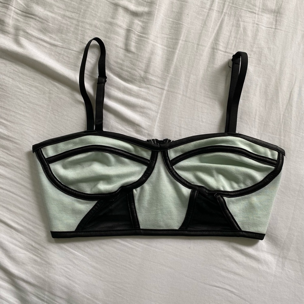 RARE Kendall & Kylie Mint and Black Bra Top